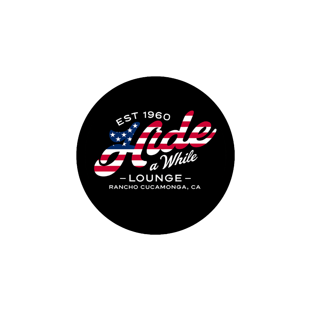image of the logo of the establishment with the year and name Hide-A-While